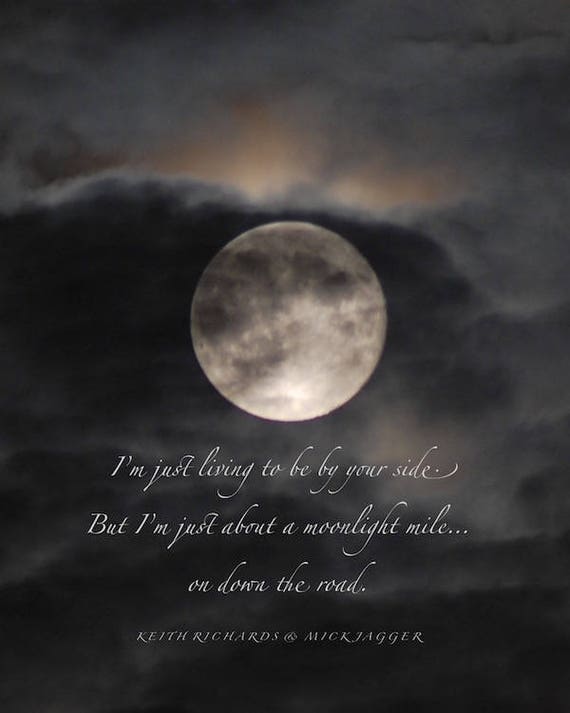 Download Moonlight Mile quotation full moon in cloudy night sky ...