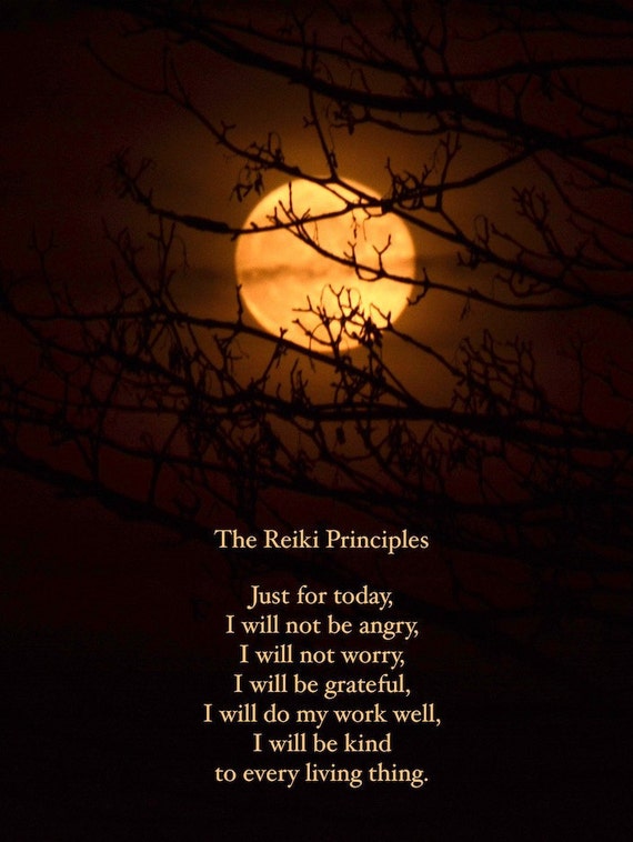 Reiki beginselen ReikiPrecepts Reiki citaat Gokkai volle