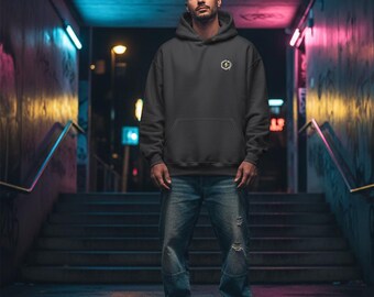 Felpa Oversize Uomo Streetwear – Urban Angel Sudadera con capucha con logo Minimal