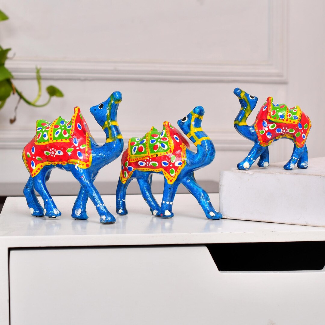 Hand-painted Decorative Camel Set for Home Décor | Polyresin Camel ...