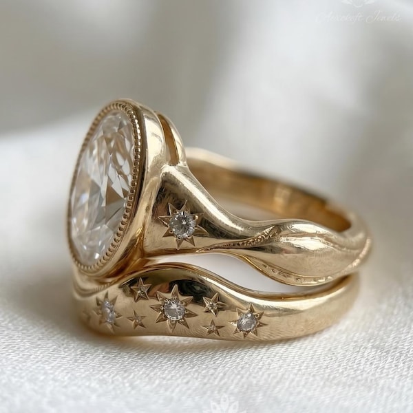 Ring set with 2.5 Carat Stone Size  Engagement ring with both Side Band