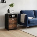 Mobile Locking File Cabinet With Printer Stand And Storage Shelves