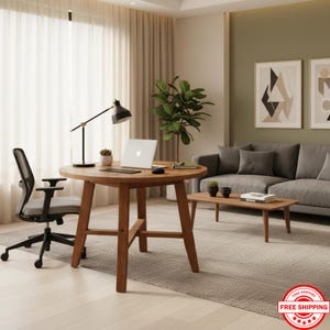 31.5" Solid Wood Round Conference Office Table
