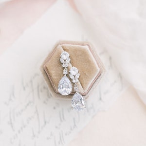 ROSIE // Bridal Earrings drop, statement wedding earrings for brides, wedding earrings, Crystal wedding jewellery