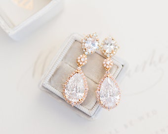 CORINA // Gold crystal wedding earrings, Bridal Earrings drop, wedding earrings, wedding earrings for brides, Crystal wedding jewellery