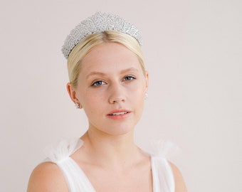 VALENCIA // Bridal Crown Silver Wedding Tiara Statement