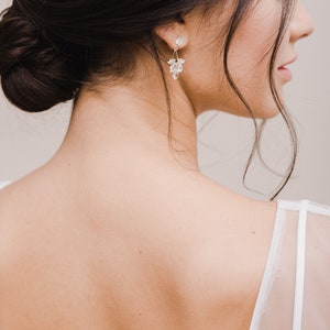 ANNA // Gold Bridal Earrings drop, wedding earrings for brides, gold wedding earrings, Crystal wedding jewellery, gold earrings image 6