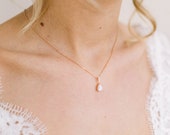 ALICE // Rose gold wedding necklace, crystal necklace, bridal necklace, wedding jewellery, jewelry for brides, bridesmaid jewelry, dainty
