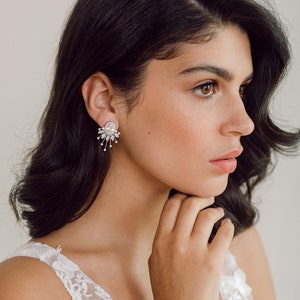 LANA // Bridal stud earrings, cluster earrings, wedding earrings, statement stud earrings, wedding jewellery, silver bridal earrings