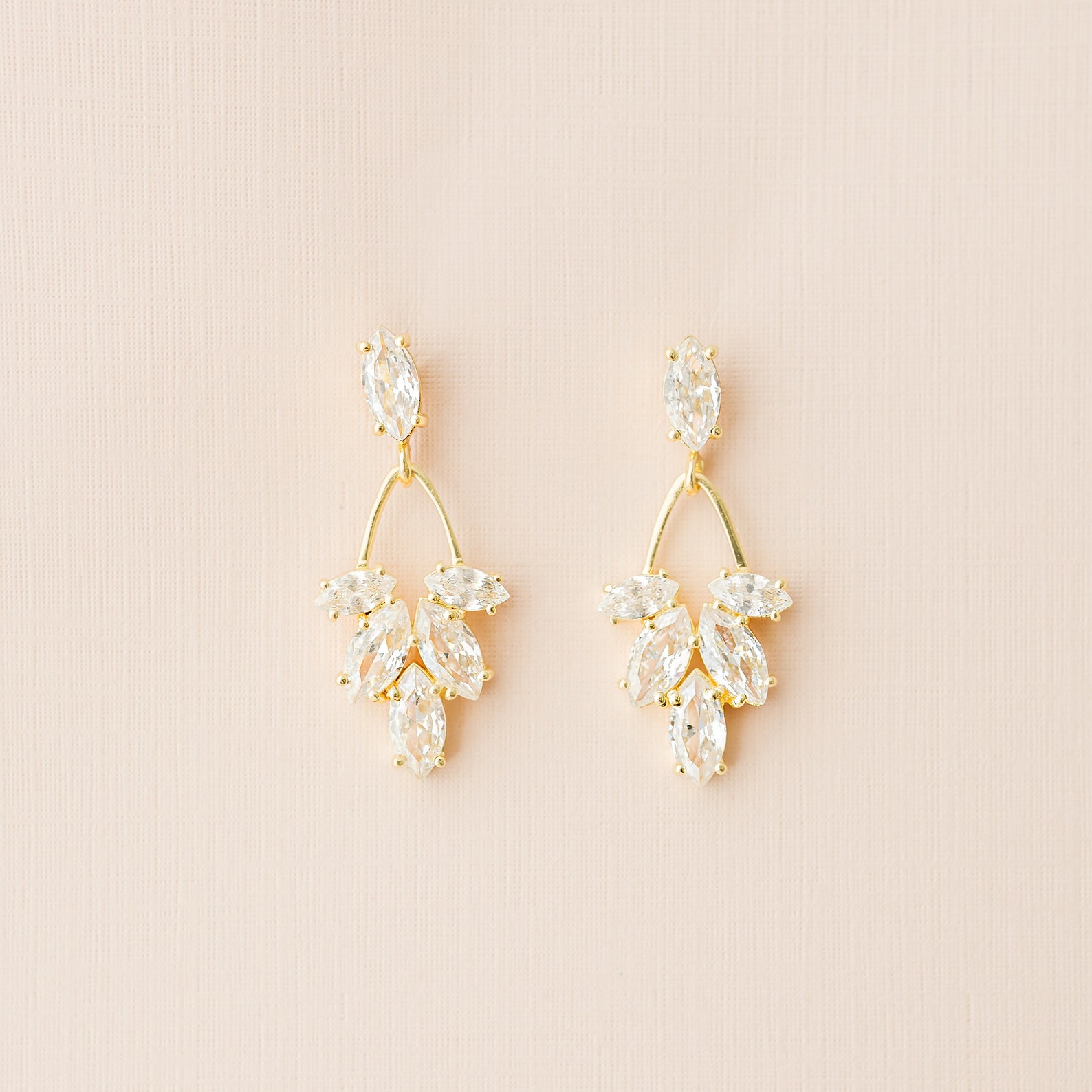 ANNA // Gold Bridal Earrings Drop Wedding Earrings for | Etsy