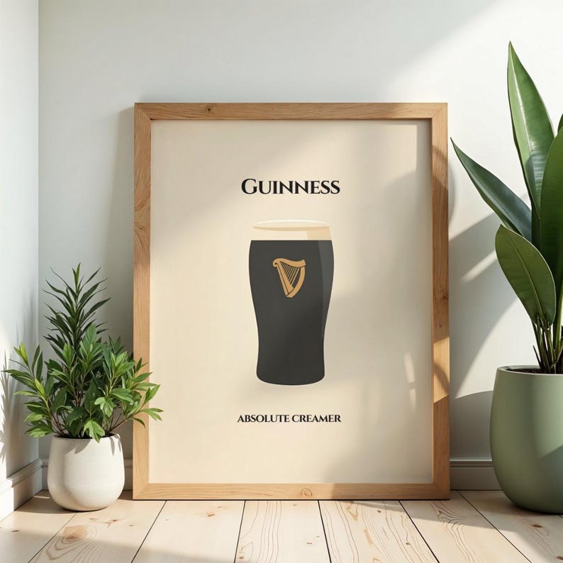 Guinness Absolute Creamer Quote Poster, Minimalist Art Print (digital ...