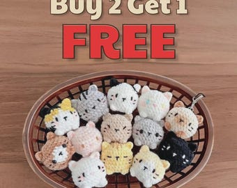 Handgemachte häkeln Katze Schlüsselanhänger, Chenille Amigurumi Kitty Plüsch