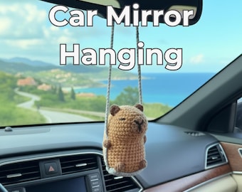 Gehäkelter Capybara Autospiegelbehang, Autoanhänger