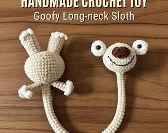 Handgefertigte Lange Hals Faultier häkeln, Derpy Plushie Geschenk