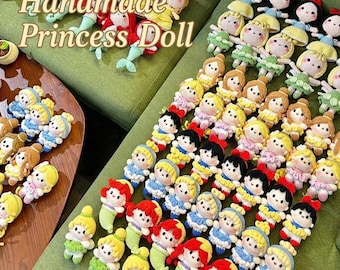 Gehäkelte Prinzessin Amigurumi, handgemachte Märchenfigur Puppen, Kawaii Stofftier für Mädchen, Geschenk für sie