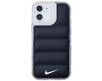 Luxurious Customizable Puffer Style Phone Case – Black Silicone with Protective Border Gifts for Him Her iPhone Samsung Pixel Motorola