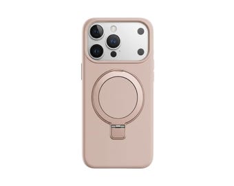 Premium Customizable Rose Gold Silicone MagSafe Case – Ring Stand Holder Magnetic Cover Gifts for Him Her iPhone Samsung Pixel Motorola