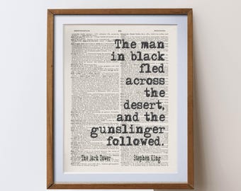 Stephen King  The Dark Tower Quote Print | Vintage Dictionary Art