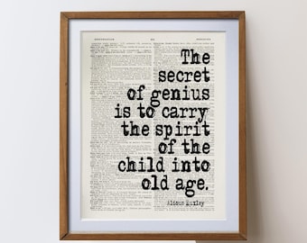 aldous Huxley  Quote Print | dictionary page art unique literary  inspiration gift
