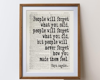 Maya Angelou  reading   Quote Print | dictionary page art unique literary  inspiration gift
