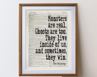 Stephen King The shining  Quote Print | Vintage Dictionary Art