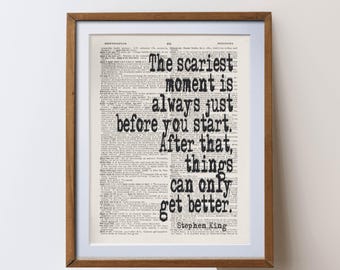 Stephen King Zitat Wörterbuch Seite Kunstdruck einzigartige literarische Inspiration Geschenk