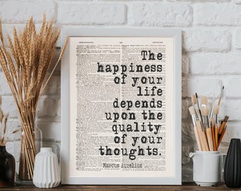 Marcus Aurelius   Quote dictionary page art Print unique literary  inspiration gift  (8x10)