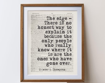 Hunter S Thompson Gonzo  Quote Print | Vintage Dictionary Art