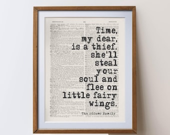The Addams Family Quote Print | Vintage Dictionary Art
