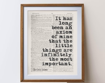 Sherlock Holmes  Quote Print | Vintage Dictionary Art