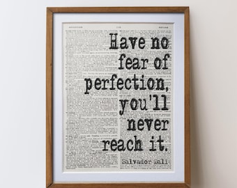 Salvador Dali   Quote Print | dictionary page art unique literary  inspiration gift