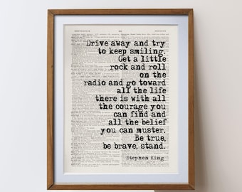 Stephen King  the Stand quote Unique Dictionary page Art print literary gift home decor
