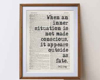 Carl Jung  Quote Print | dictionary page art unique literary  inspiration gift