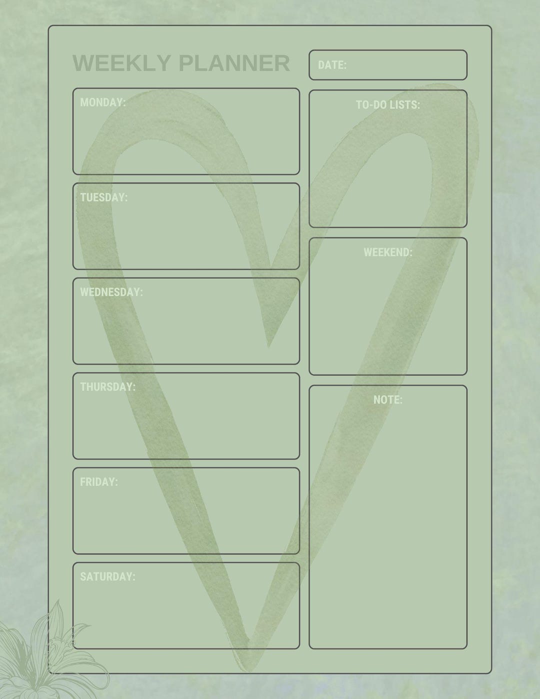 Simply Sage Weekly Planner - Etsy