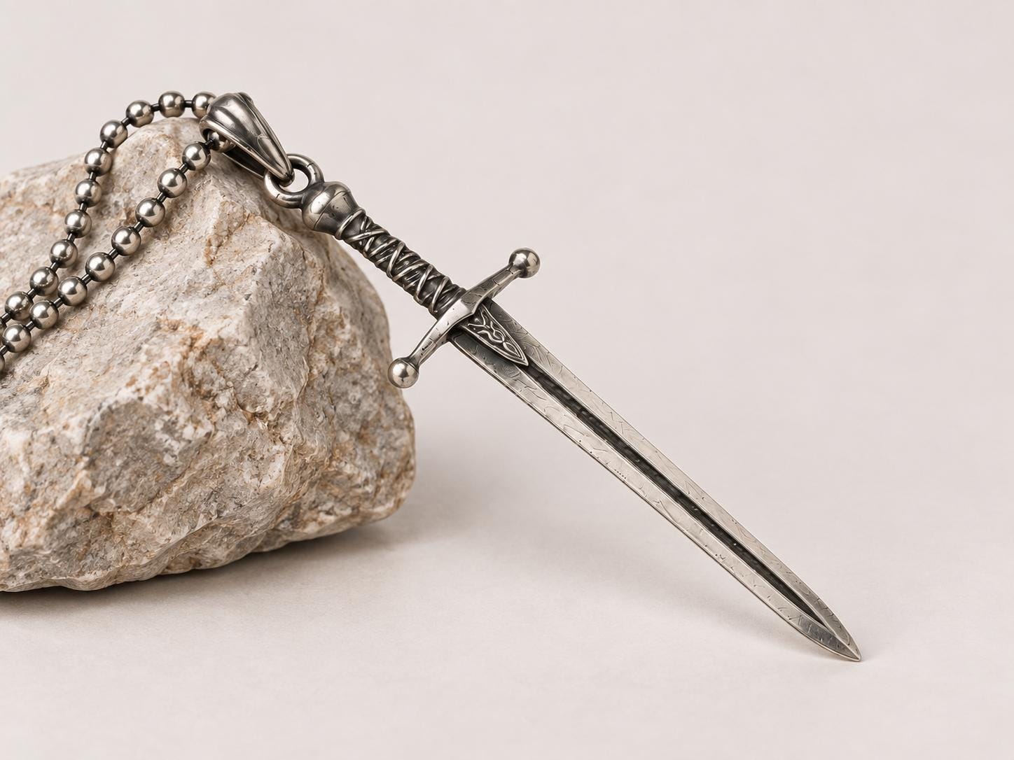 Sterling Silver Sword Pendant - Etsy
