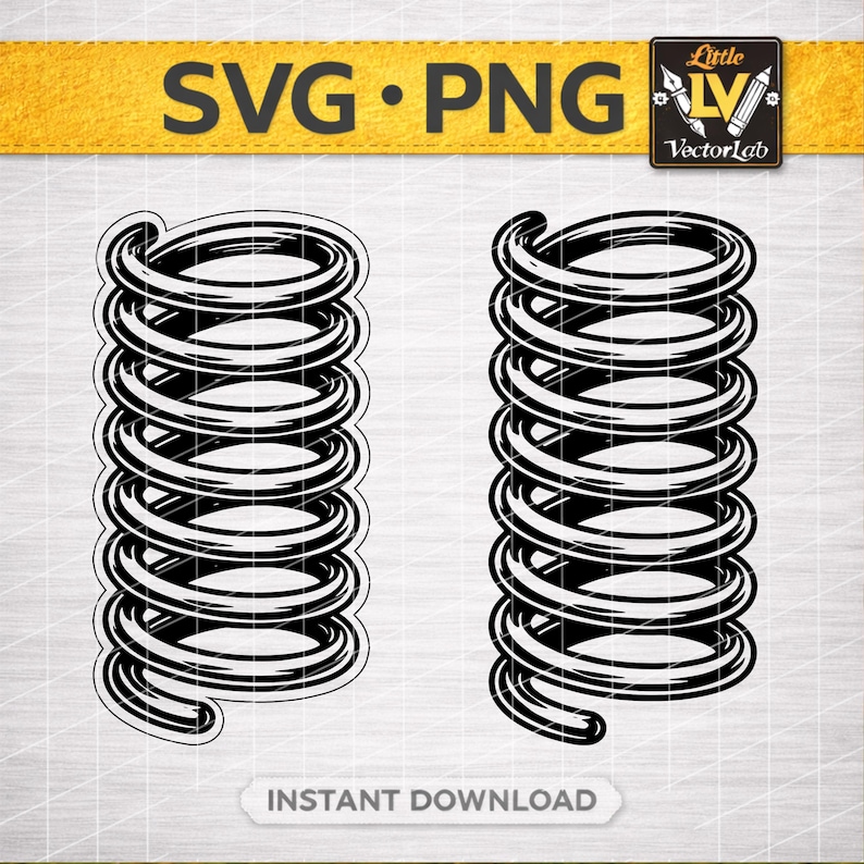 Metal Spring SVG, Coil Spring Clipart PNG, Mechanical Spring Vector ...