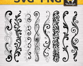Ornate Scroll Border SVG | Baroque Laser Cut Frame DXF | Filigree Border PNG Bundle | Elegant Frame Cut File | Vintage Flourish | Cricut