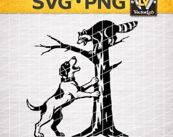 Raccoon Hunting SVG PNG, Bluetick Coonhound Hunter Design, Coon Hunting Sublimation Cut File