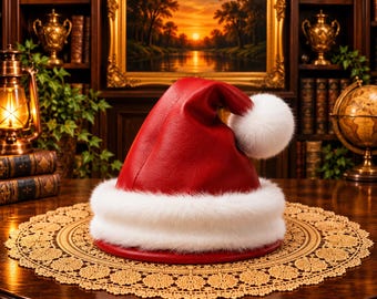 Bonnet de Père Noël rouge, chapeau de Noël, costume festif d'hiver