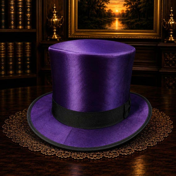 Handmade Silk Top Hat Victorian Steampunk Formal Wear Festival Headpiece