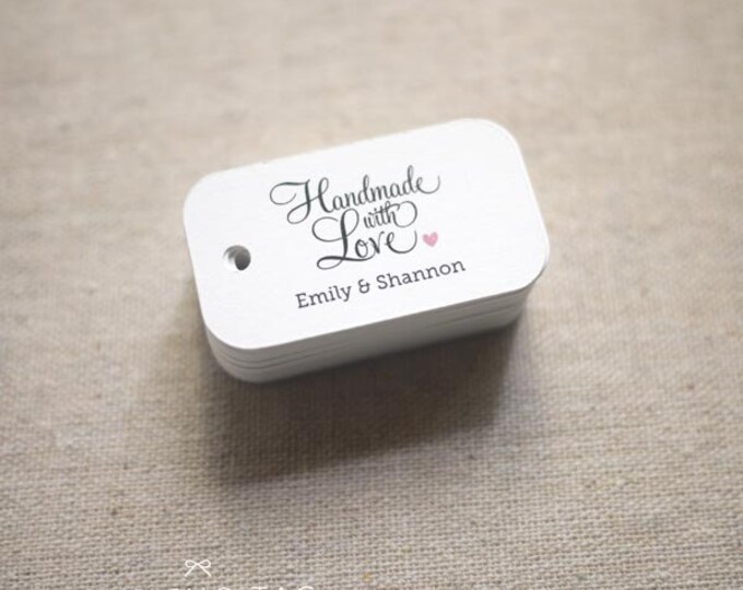 Item code: J514 Set of 30 Wedding Favor Tags Thank you tags Hang tags Wedding Gift Tags Handmade with Love Personalized Gift Tags