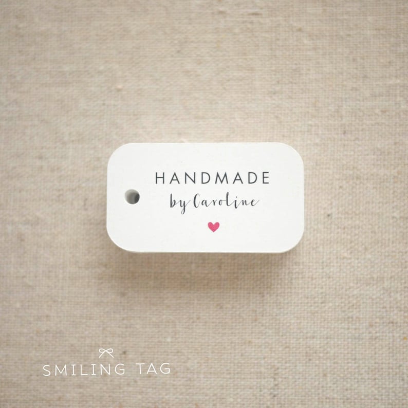 Handmade By Personalized Gift Tags Handmade with Love Tags Etsy