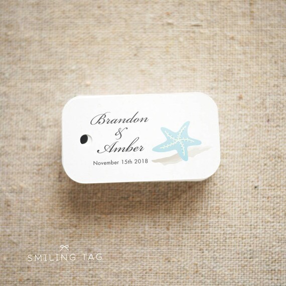 Beach seaside theme Wedding Favor Tags Beach Gift Tags Etsy