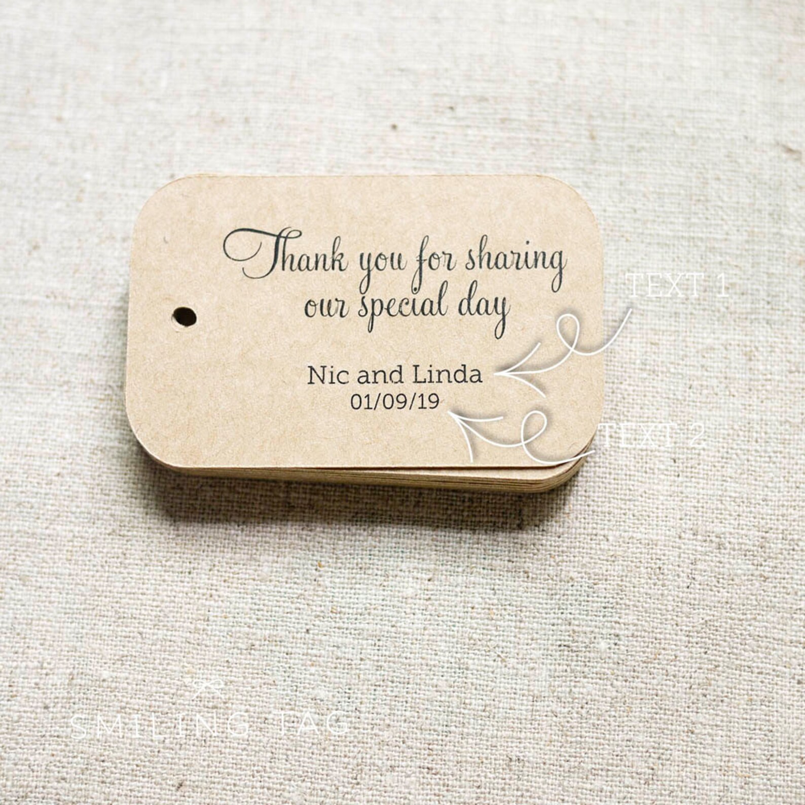Thank You for Sharing Our Special Day Personalized Gift Tags | Etsy