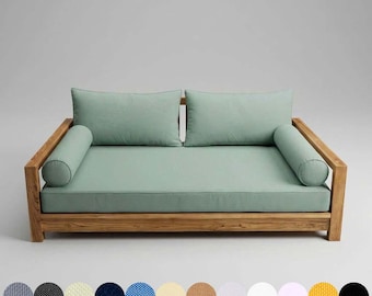 Style 2 Twin Outdoor Daybed Cushion Slipcover – Zippered Water-Repellent Polyester Pillow Cover (Cover Only)