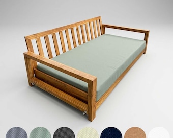 Twin Outdoor Daybed Cushion Cover – 75x39x6 Zippered Slipcover, Water-Repellent Polyester