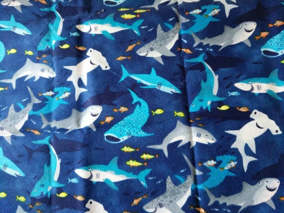 REMNANT-3/8 yard cotton fabric-fish
