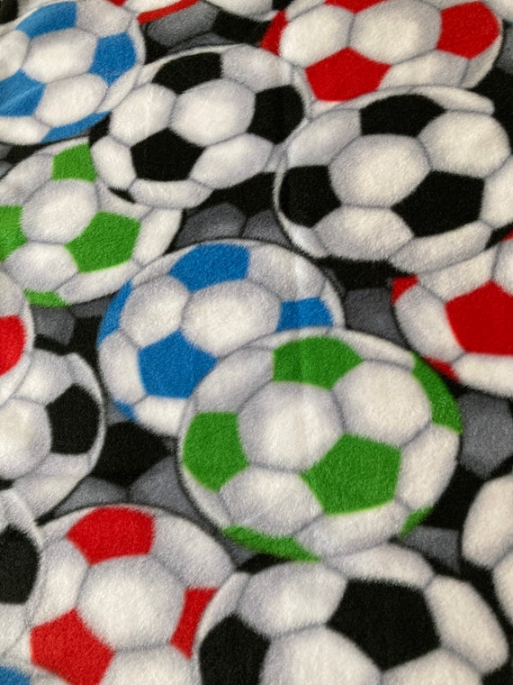 Soccer balls crib fleece