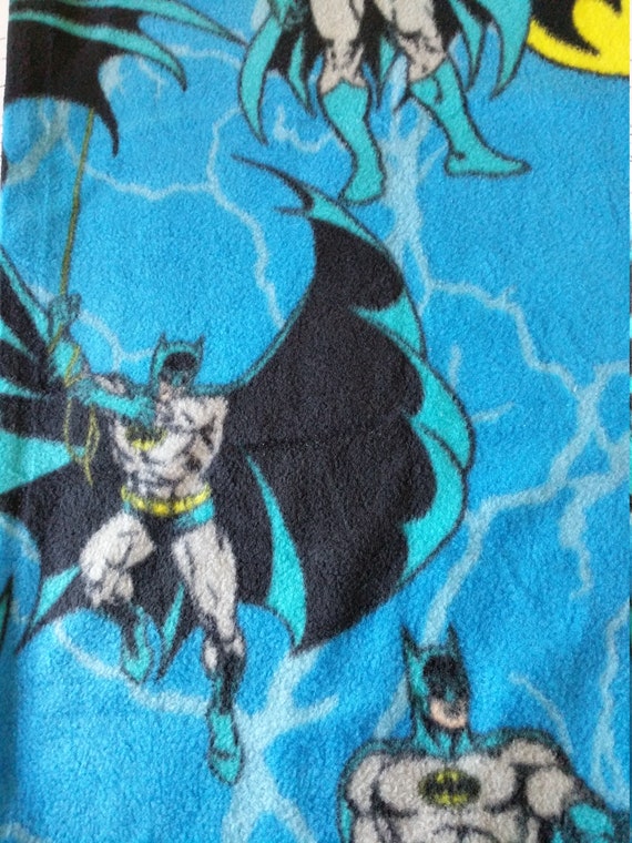 REMNANT-5/8 yard-fleece fabric- Batman