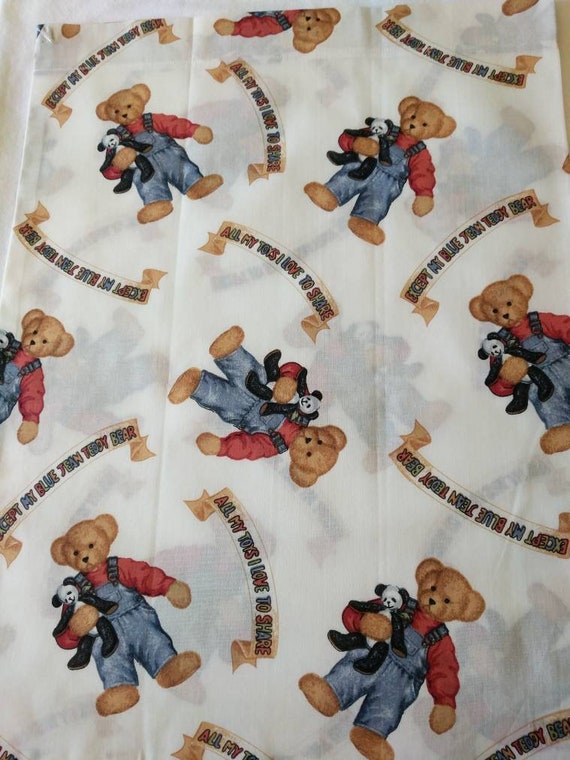 Blue Jean Teddy travel pillowcase